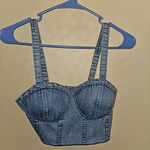 Denim cropped top